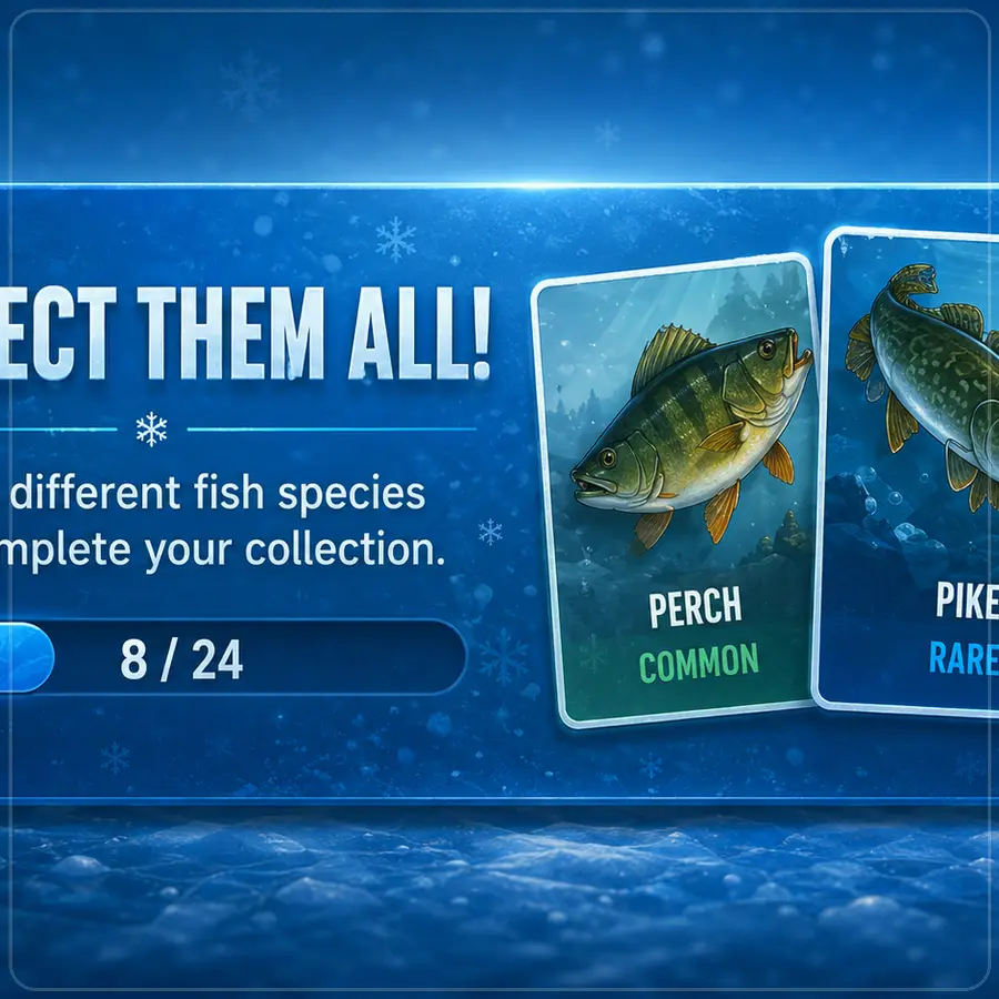 Interface de conquista em pesca no gelo